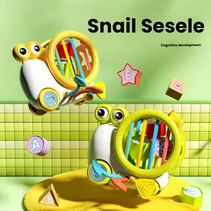 iPlay, iLearn Baby Snail Activity Cube, Toddler Montessori Toys for 1 Year Old, Infant Sensory Toy W/Shape Sorter Pull String for 6-9 12-18 Month, Developmental Birthday Gifts Boys Girls Age 2 3 Yr