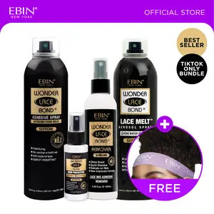 EBIN Adhesive Spray + Melt Aerosol Spray + Skin Protector + Remover Bundle With FREE Melting Band | Holding, Easy Application, Delicate