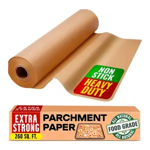260 Sq Ft Parchment Paper Roll with Cutter, 15in x 210ft Unbleached Non Stick Baking Paper, Heavy Duty Heat Resistant for Oven, Air Fryer, Cooking, Grilling, Steaming
