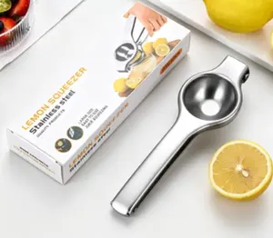 Premium Stainless Steel Lemon Press Squeezer, Sturdy Manual Citrus Juicer Max Juice Extraction, Easy Clean Household Kitchen Fruit Juicer