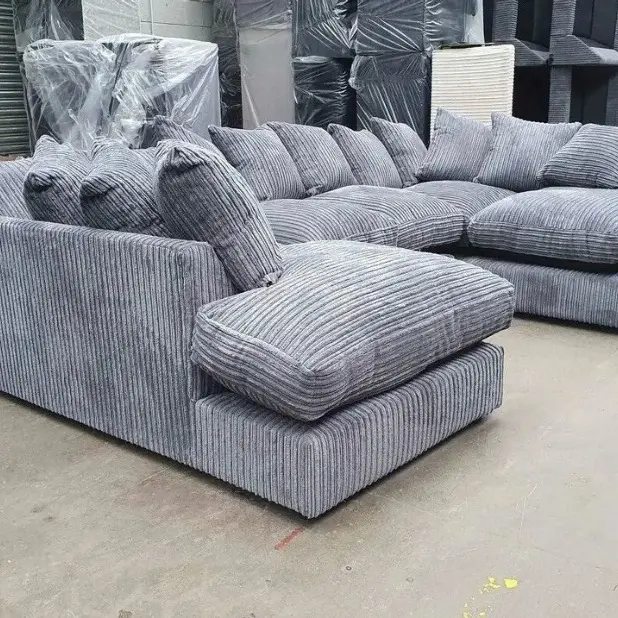 U SHAPE SOFA SALE, Brand New grey jumbo cord Corner Sofa ,quality sale