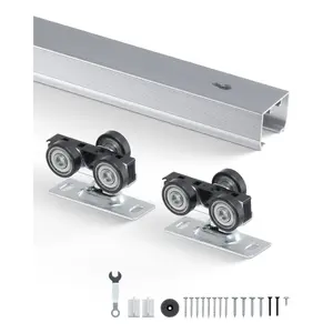 VEVOR Sliding Pocket Door Hardware Track Kit, 5.73 ft Heavy Duty Pocket Door Hardware Kit, Commercial Grade Pocket Door Hardware and Track Set for 24-36 Wide Single Door, Smoothly and Easy to Install