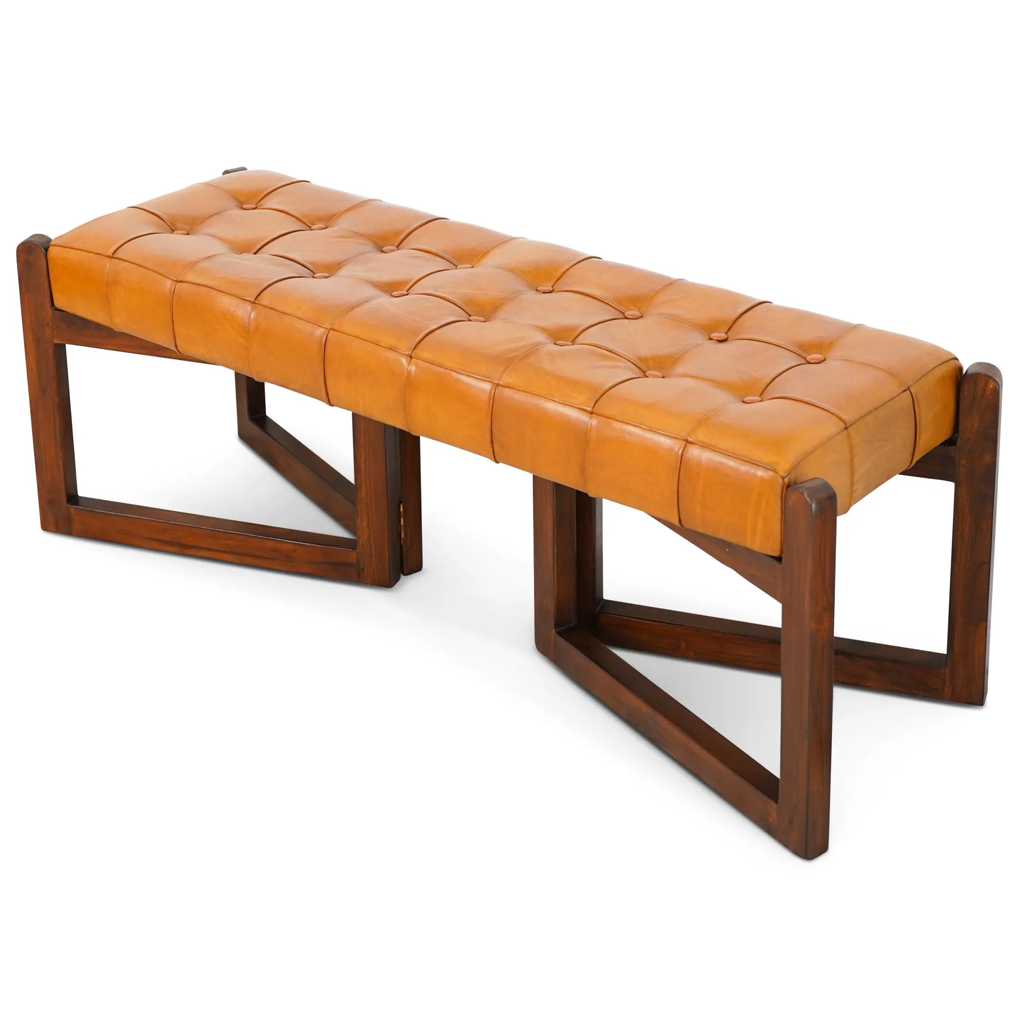 Rosemont Tan Leather Bench Rosemont Tan Leather Bench