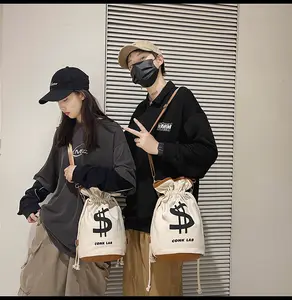 Multifunctional Casual Money Bucket Purse with Drawstring Closure & Pattern Design for Everyday Use and Casual Outings