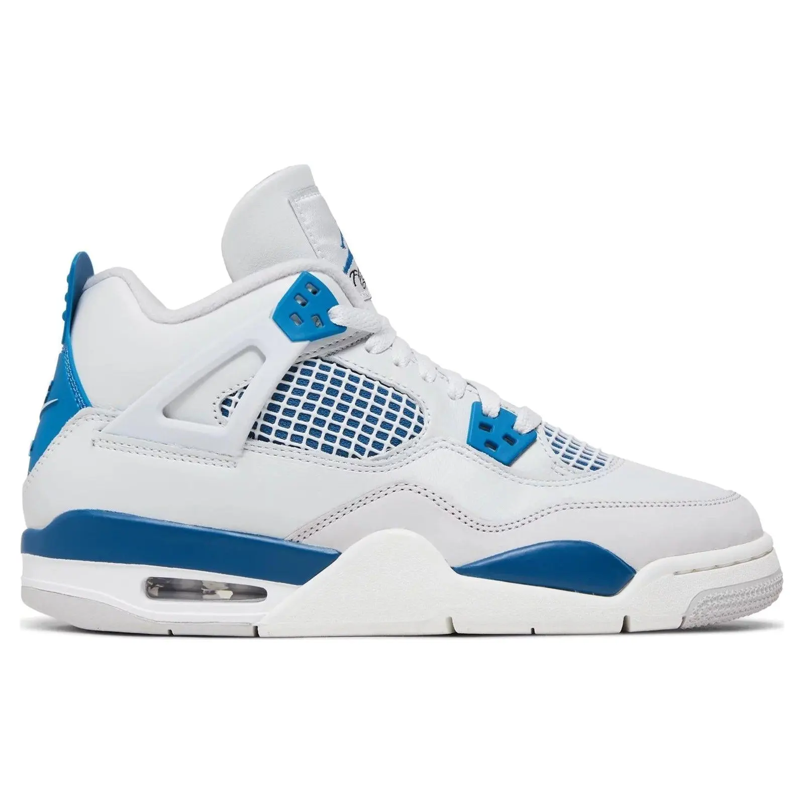 Air Jordan 4 Retro Military Blue (2024) Men's Leather High-Top Sneakers - Brand New & 100% Authentic - FV5029-141, 100% Authenticity Guaranteed, Us M 11, Casual Wear