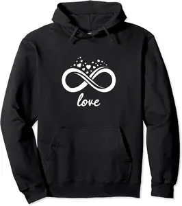 Infinite Love Infinity Symbol Valentine Hearts Forever Pullover Hoodie - 26B0CPWWWSWB