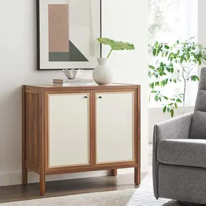 Modway Capri 33" Wood Grain Storage Cabinet in Walnut