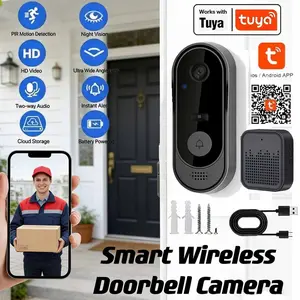 HD Night Vision Wireless Smart Doorbell Camera, WiFi Security, Two-Way Talk, Photo & Video Recording, APP Control, Rechargeable Battery