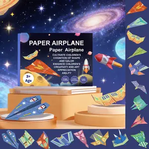DIY Paper Airplane Book, 16 Creative Folding Paper Planes with 32 Sheets of Colorful Origami Paper, Arts & Crafts Kit with Video Tutorials – Gifts for Boys and Girls Ages 6–12+ 10.3*8.1 inches