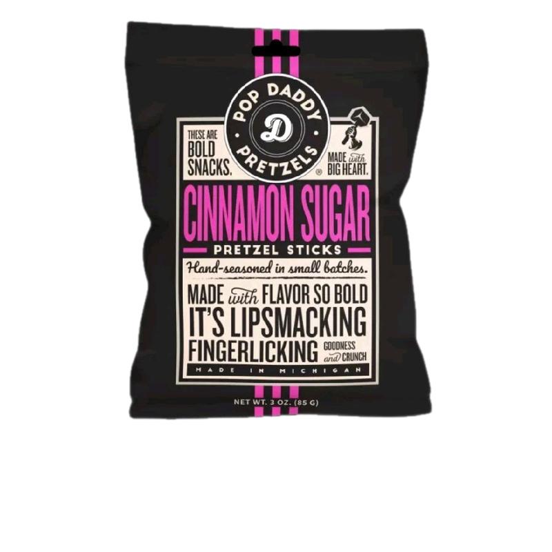 3 pack- Pop Daddy Cinnamon Sugar Pretzel Sticks Snack, 3 oz.
