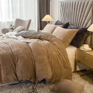 Velvet Shaggy Duvet Cover Set Ultra Soft Fluffy Duvet Cover Bedding Set Soft Bedding Sets(1 duvet cover+1/2 pillowcase)