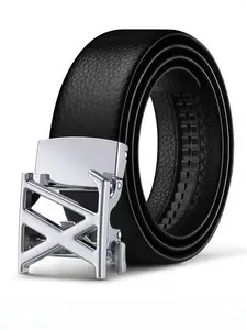 New Luxury Crocodile Pattern Leather Belt for Men, Fashion Business Automatic Buckle Waistband, Ideal Gift for Elite Professionals