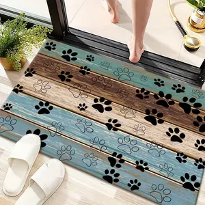 Stylish Diatomaceous Earth Paw Print Welcome Mat — Durable, Non-Slip, and Quick-Drying — Suitable for Indoor/Outdoor Use — Perfect for Living Rooms, Bedrooms, Bathrooms, Kitchens, Patios, and Laundry Rooms — Washable Doormat