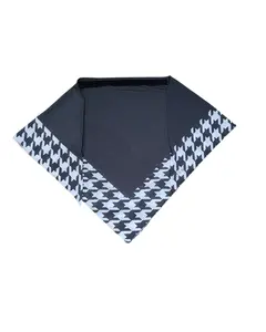 Black Houndstooth Triangle Scarf With Grip