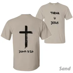 Daydrian Harding Thank U Jesus Sand Graphic Tee & Sweatshirt, Unisex Streetwear Gift Apparel for Men & Women, Classic Cotton Top Made In The USA		