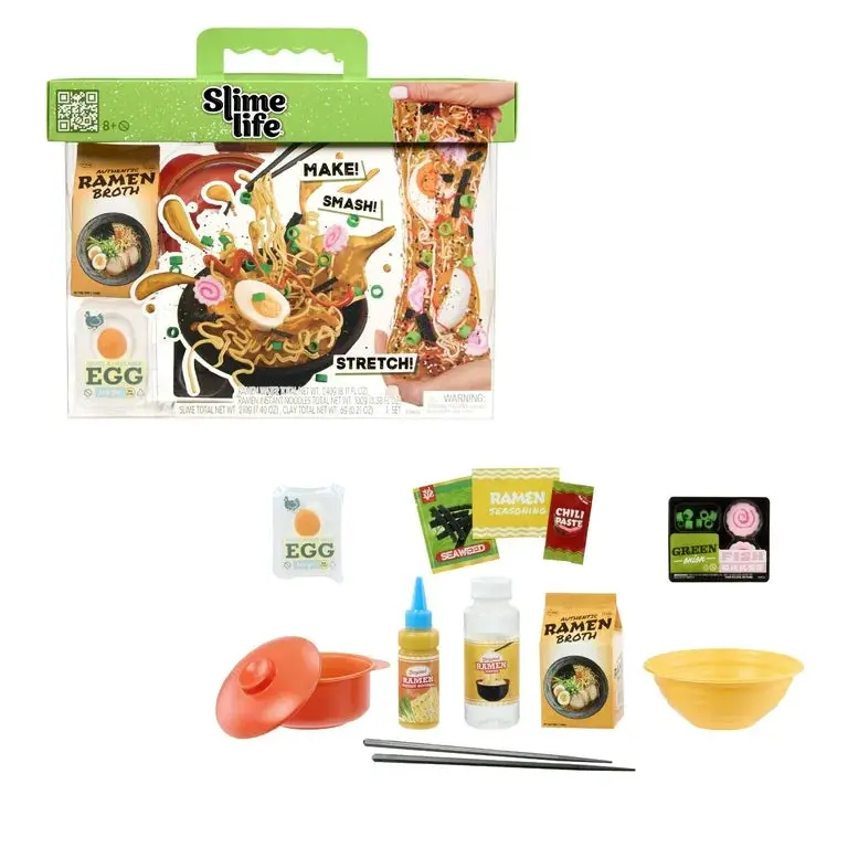 Slime Life DIY Ramen Themed Kit - Educational Stress-Relieving Activity for Ages 8+ for Food-Slime Play: Make, Smash, Stretch Creations, Squish