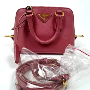 Pre-owned PRADA calfskin Crossbody Bags Saffiano Red Top Handle Crossbody Bag