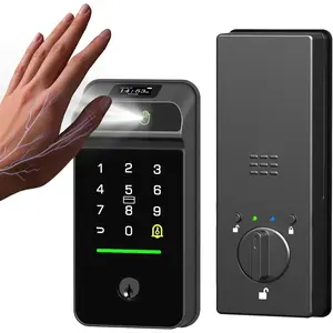 Palm Vein Smart Lock, WiFi Deadbolt Smart Locks with Doorbell, Keyless Entry Door Lock with Fingerprint, Front Door Security Electronic Deadbolt Waterproof, Compatible with Alexa