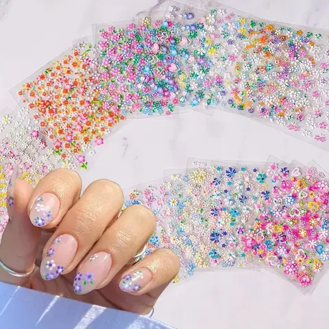 3D Flower & Bow & Heart Pattern Nail Art Sticker (30pcs/set), Self Adhesive Nail Decal, Diy Nails Art, DIY Nail Art Decoration for Women & Girls, Nail Art Design, Nail Art Supplies, Nail Design Stickers
