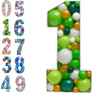 Mosaic Balloon Frame Pre-Cut Kit Number 1 Cut-Out Extra Large Foam Board First Birthday Backdrop 1st Birthday Boy Girl Party Anniversary Decorations