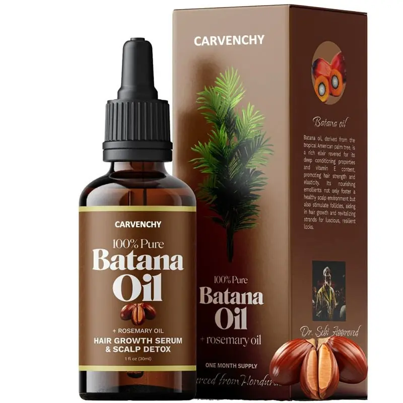 Batana Oil, Supports Healthy-Looking Hair, Enhances Fuller & Voluminous Hair Appearance, Organic Batana Oil Infused with Rosemary, Organic Rosemary Oil & Vitamin E Nourish Scalp, Suitable for All Hair Types