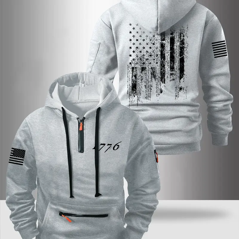 Casual Loose-Fit Pocket Thick Zip-Up Winter Hoodie, Comfortable Outdoor Wear for Men & Women