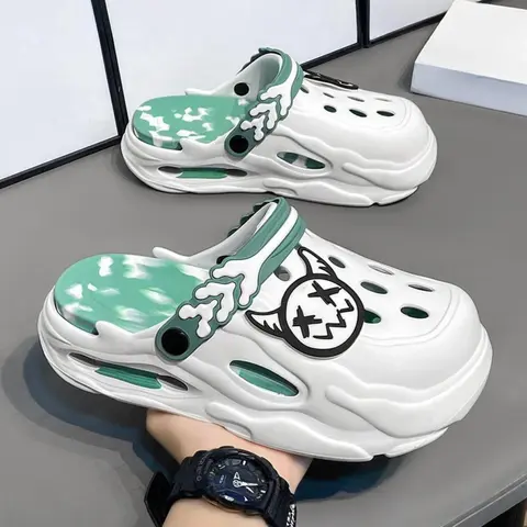 Men's Cartoon Slides, Casual Soft Comfortable Clogs, Non-slip Slippers for Indoor & Outdoor Wear, Walking Shoes, Anti Slip Slippers, Non Slip Design, Indoor Outdoor Footwear