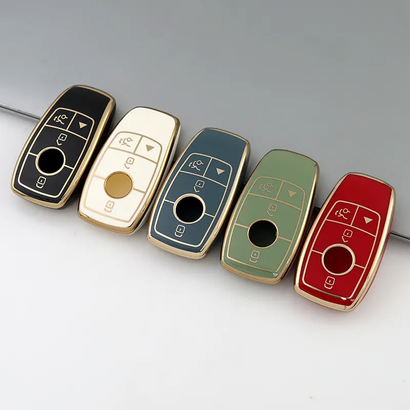 For Mercedes Benz Gold Series Key Cover, Key Fob Cover, Keyless Key Fob Shell Fit for W213, A, C, E, S, GLC, GLE, GLA, Gls,  E63, key smart