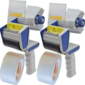Packing Tape Dispenser Gun - Tape Gun with 2 Bonus Clear (2 Inch Wide) - Shipping Tape for Sealing, Storing, and Moving Boxes, 2 Pack