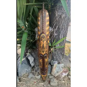 Tribal Primative Mohawk Wood Mask 39” inches