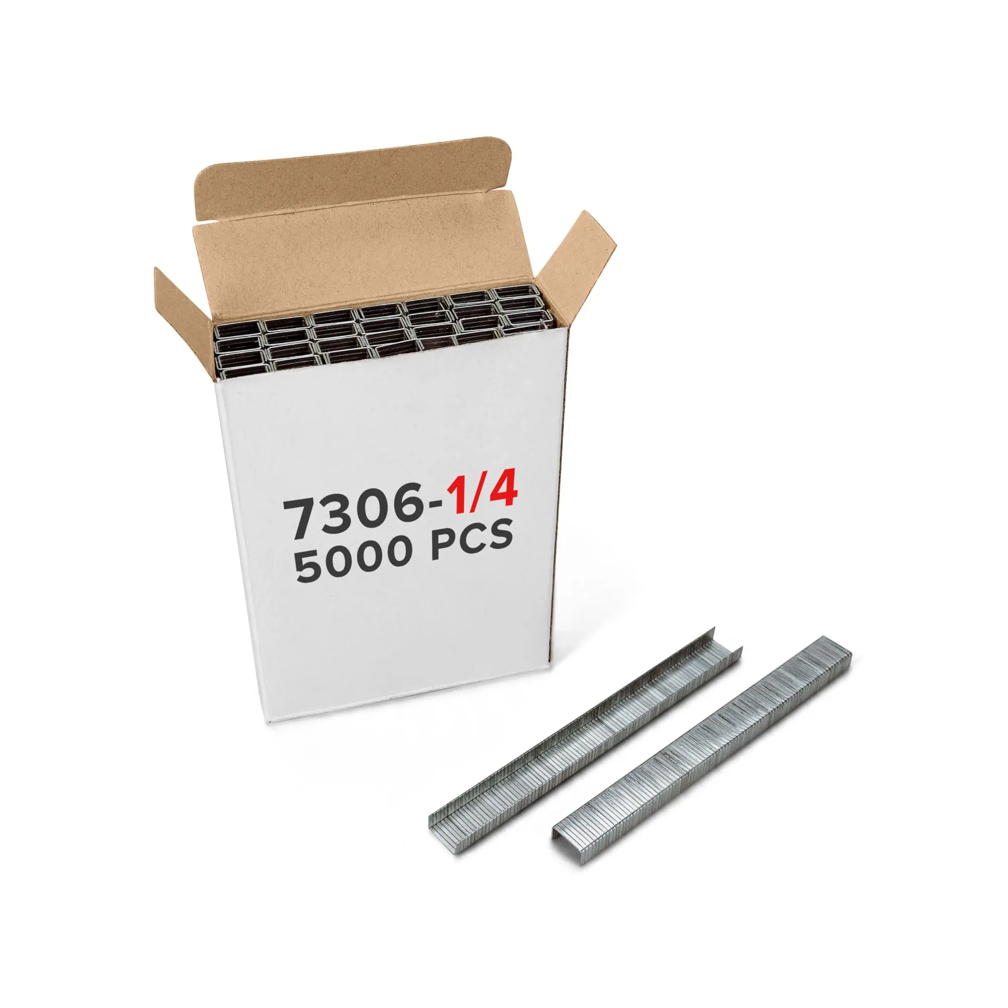 Heavy Duty Staples for Plier HSP-12 - 7/16" x 1/4" 0.04" (1 Box  5000 Pcs) Non-Rusting Stainless Steel & Zinc-Plated Industrial
