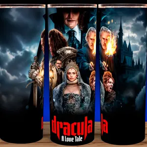 Dracula a Love Tale - Luc Besson - Caleb Jones Cup Mug Tumbler  20oz Stainless Steel with Lid & Straw Classic Horror Drinkware for Monster Fans - Beverage