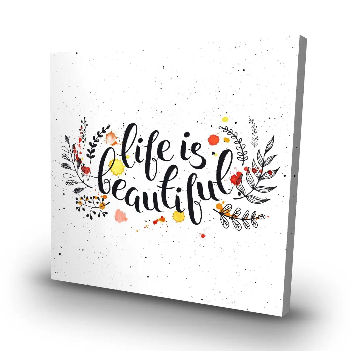 Begin Home Decor C1RC3232ROY223 32 x 32 in. Life Is Beautiful - Motivational Canvas for Home Decor