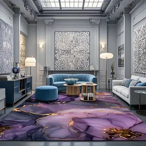 Marble Pattern Floor Mat, 1 Count Non-slip Washable Floor Carpet, Decorative Area Rug for Home Living Room Bedroom Hotel Dormitory