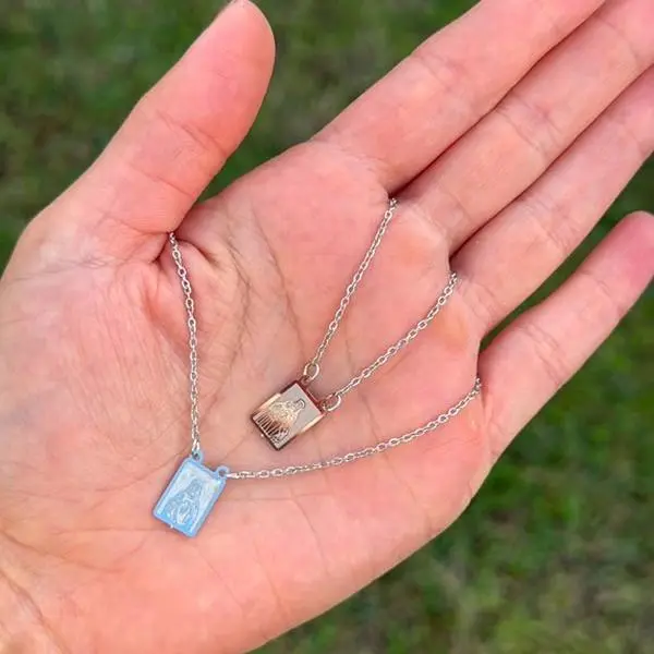 Stainless Steel Catholic Scapular Necklace