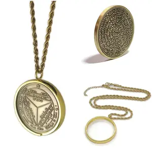 Seventh Pentacle of Saturn Necklace - Protection & Binding Talisman Pendant with 72 Names of God