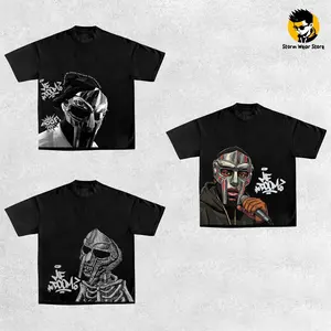 [Collection] MF Doom graphic tees, MF Doom merchandise, 90s hip-hop street style t-shirt, made in the USA, suitable for rappers and retro music lovers, black casual cotton fabric crewneck classic