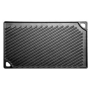 16.75" x 9.5" Cast Iron Reversible Griddle for All Cooking Surfaces