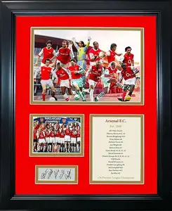 Memorabilia Marco Arsenal F.C. Greats de todos los tiempos grabado con láser con láser Signature Auto