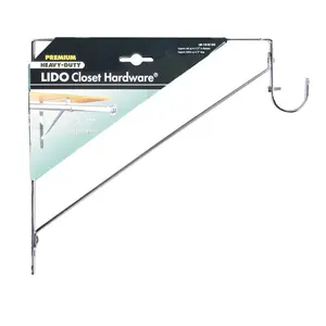 Lido Designs LB-10-8150A Shelf & Hang Closet Rod Bracket Chrome
