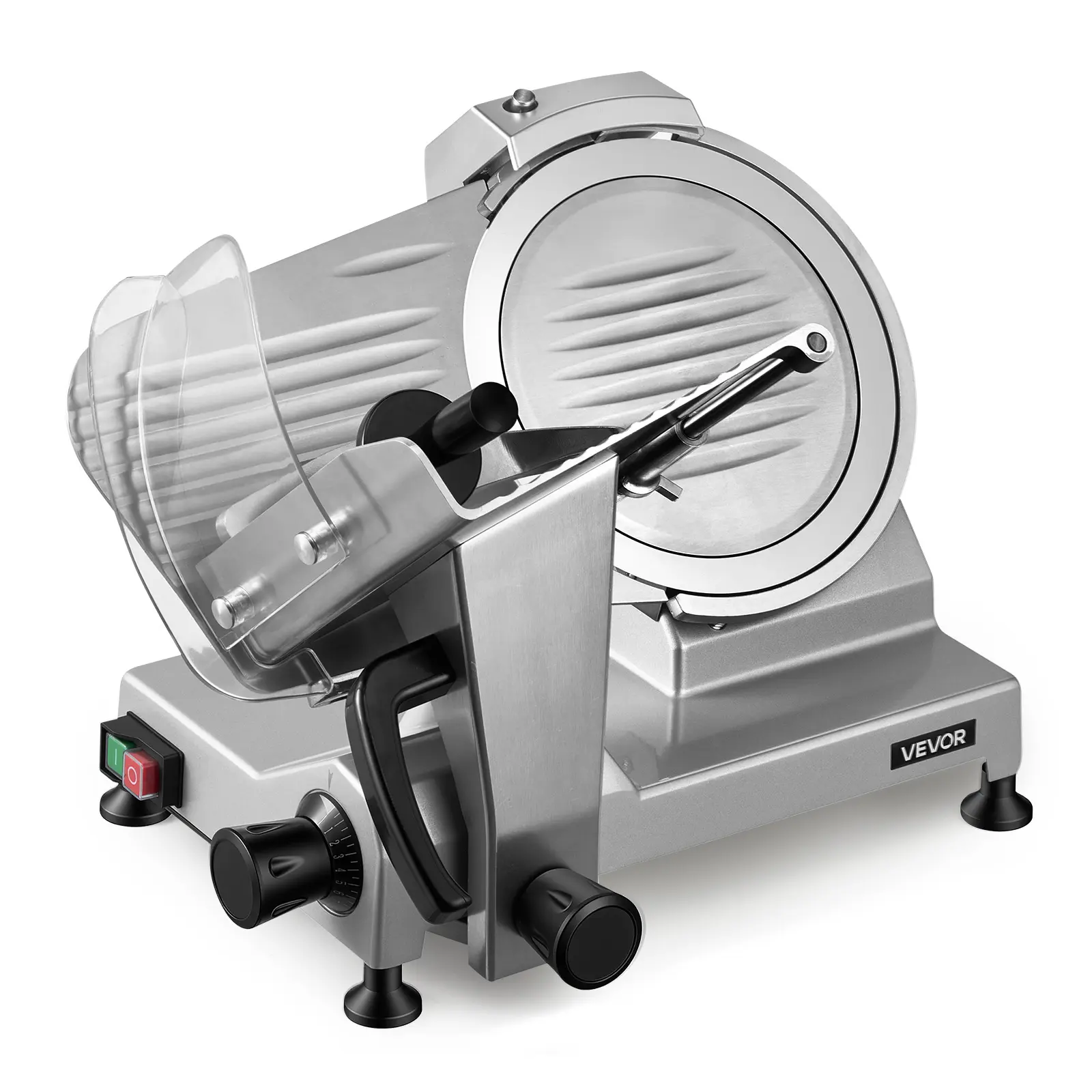 【Summerfinds】VEVOR 10" Commercial Meat Slicer, 240W Electric Deli Food Slicer with Carbon Steel Blade, Built-In Sharpener & 0-0.47" Adjustable Thickness for Frozen Meat, Ham, Baguett, Steak, UL Approved