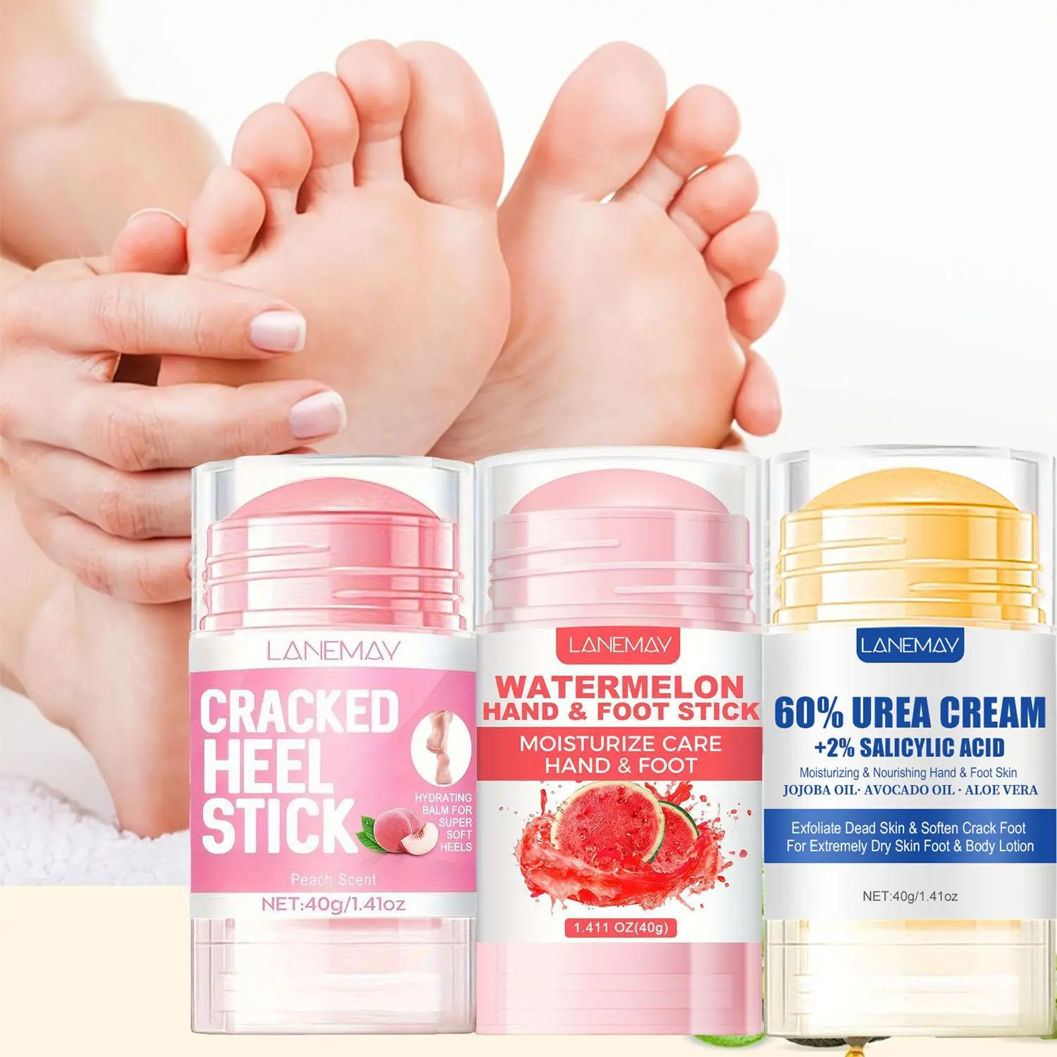 Moisturizing Foot Care Cream, Intensive Foot Care, Nourishing & Hydrating Foot Care Stick, Foot Care Product for Dry & Cracked Skin, Urea Cream for Feet, Foot Moisturizer