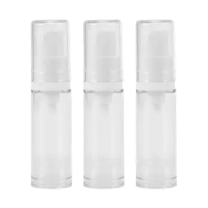 VOCOSTE 3pcs Airless Pump Bottles, Clear Airless Cosmetic Pump Bottles, 0.16 Oz 5ml Travel Pump Bottle Dispenser for Foundation