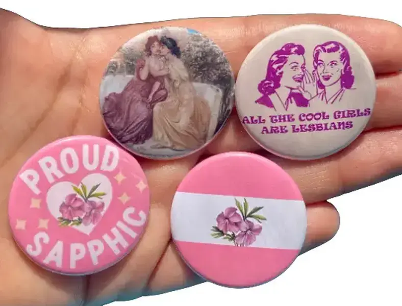 Sapphic Pride Metal Pins