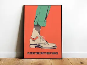 Take Off Your Shoes Print Shoes Off Wall Art Entrance Sign Remove Shoes Print No Shoes Please Funny Retro Poster