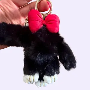 Bunny plush keychain, bag charm, accessory charm stuffer gift