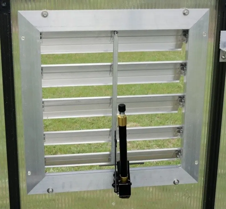18-in Aluminium Greenhouse Wall-Mounted Louver Window, Metal Ventilation Unit with Solar-Powered Automatic Opener, Easy to Install, Cools Inside Temperatures