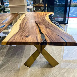[WSR004] Walnut Wood Epoxy Table custom epoxy river slab table, Executive Desk, Custom Large Epoxy River Table, Solid Wood Slabs Table, Large Computer Office Desk Workstation, Business Furniture for Home Office