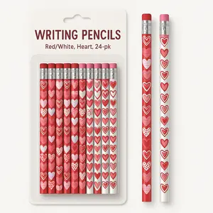 Valentine's Day Heart Pencils - 24 Pack