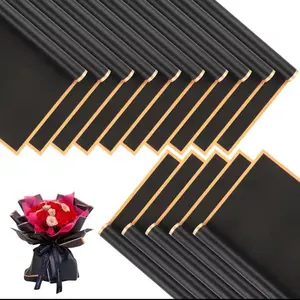 Korean Wrapping Paper - Black and Gold Trim for Elegant Gift Wrapping Solutions